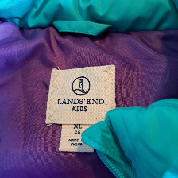 Lands' End girls XL or 16 insulated light green vest, NWT - Picture 4 of 5